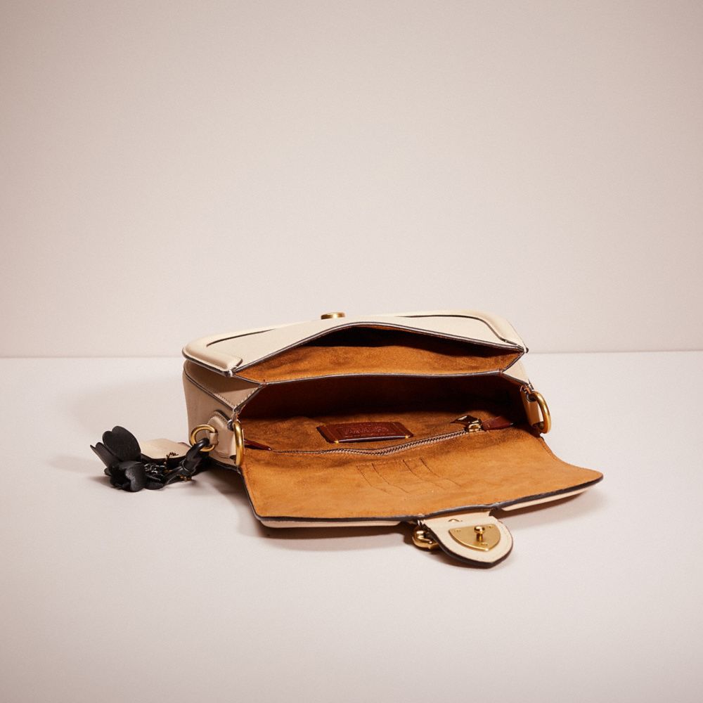 COACH®,UPCRAFTED BEAT SADDLE BAG,Glovetanned Leather,Brass/Ivory,Inside View,Top View