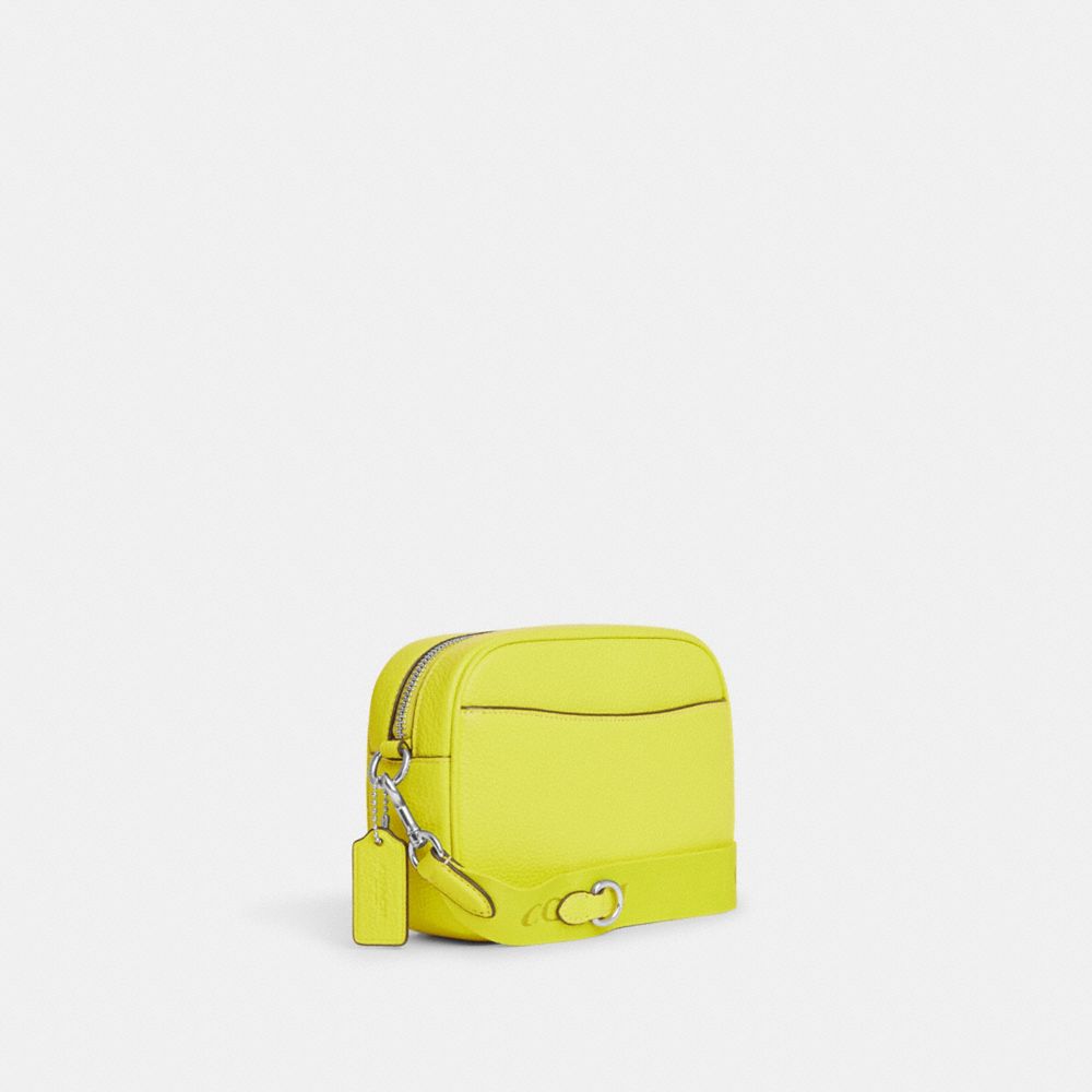 Yellow Color-Block Transparent Purse Wide Strap Crossbody Clear Bucket Bag