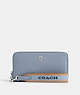 COACH®,LONG ZIP AROUND WALLET,Leather,Mini,Silver/Grey Mist Multi,Front View