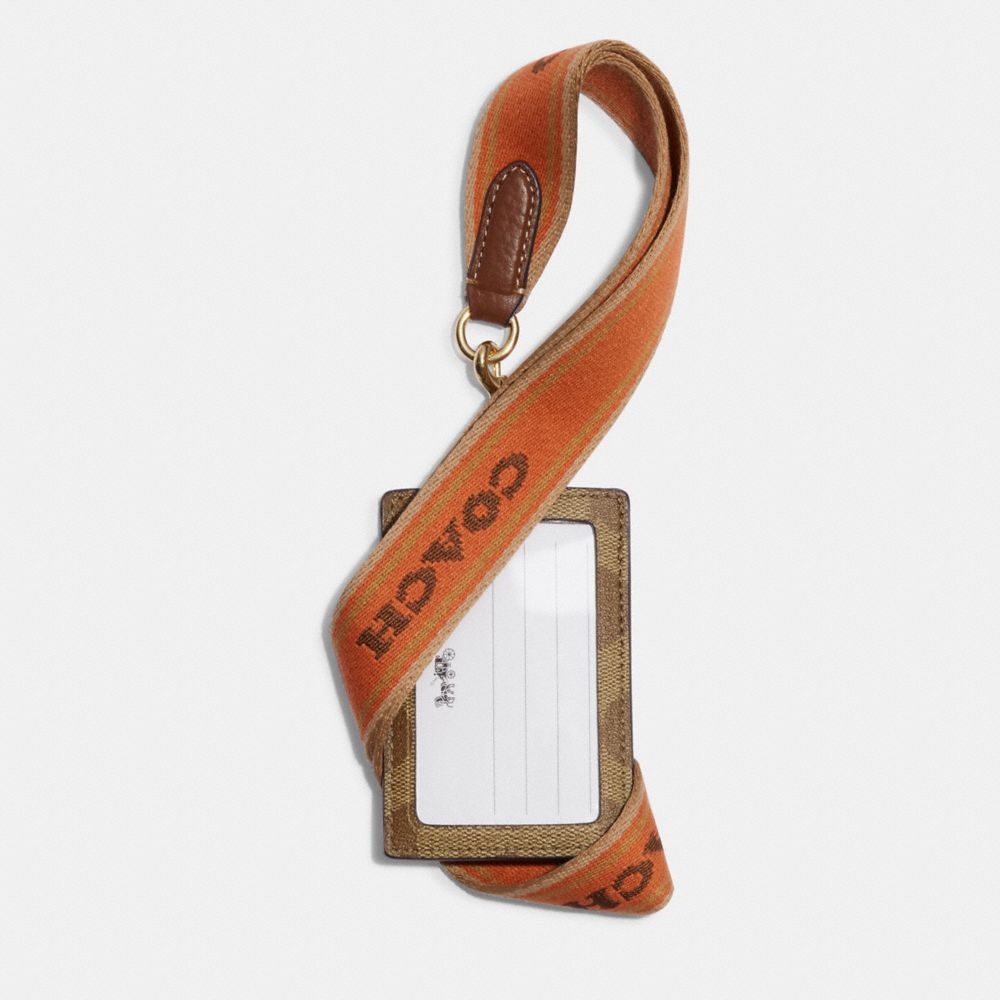 Coach Signature PVC Lanyard ID Holder