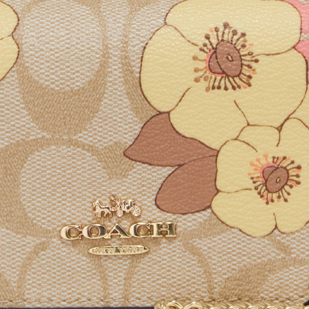 COACH®  Mini Wallet On A Chain In Signature Canvas With Floral