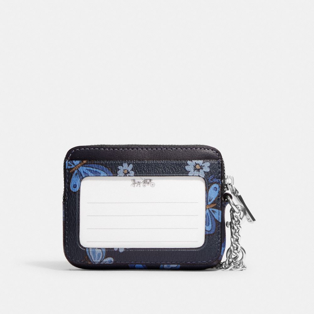 Zip Card Case With Lovely Butterfly Print