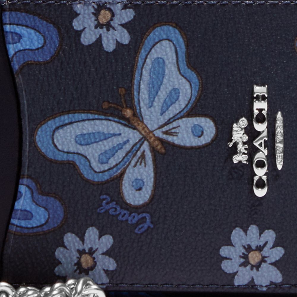 Zip Card Case With Lovely Butterfly Print