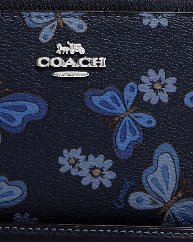 Long Zip Around Wallet With Lovely Butterfly Print