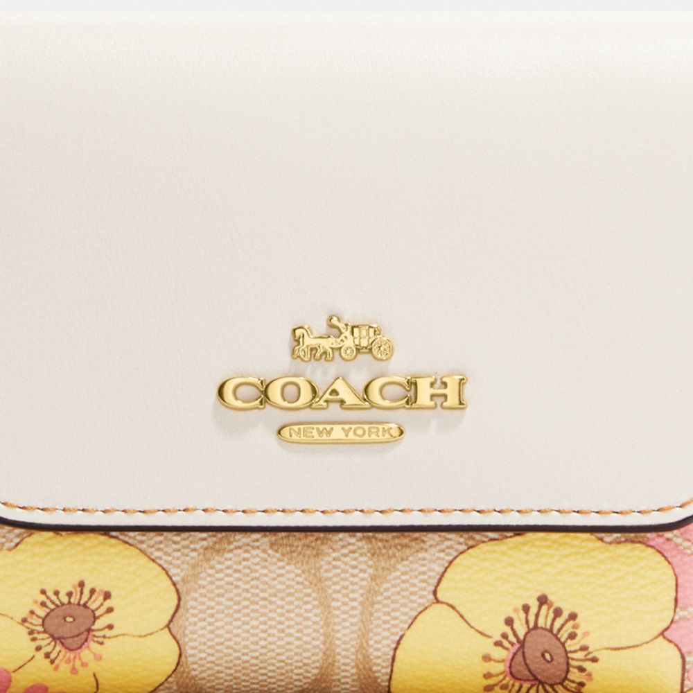 NOW $55.93! Coach Small Trifold Wallet With Floral Cluster Print Interior -  One Cute Couponer
