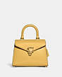 COACH®,SAMMY TOP HANDLE BAG,Refined Calf Leather,Medium,Brass/Hay,Front View