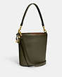 COACH®,DAKOTA BUCKET BAG,Glovetanned Leather,Large,Brass/Army Green,Angle View