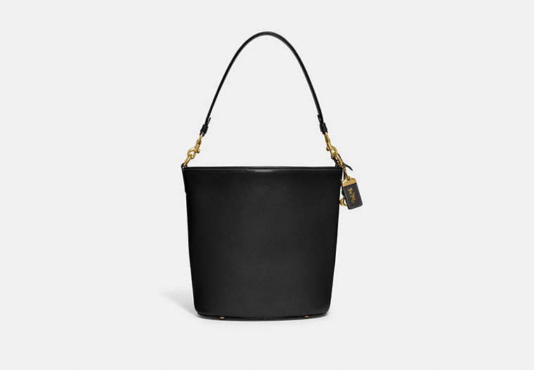 COACH®,DAKOTA BUCKET BAG,Glovetanned Leather,Large,Brass/Black,Front View