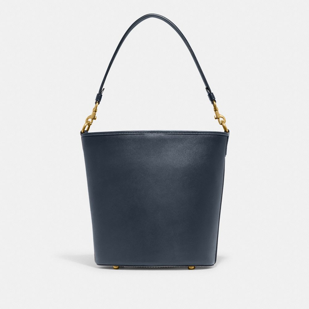 Navy leather clearance bucket bag