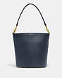 COACH®,DAKOTA BUCKET BAG,Glovetanned Leather,Large,Brass/Denim,Back View