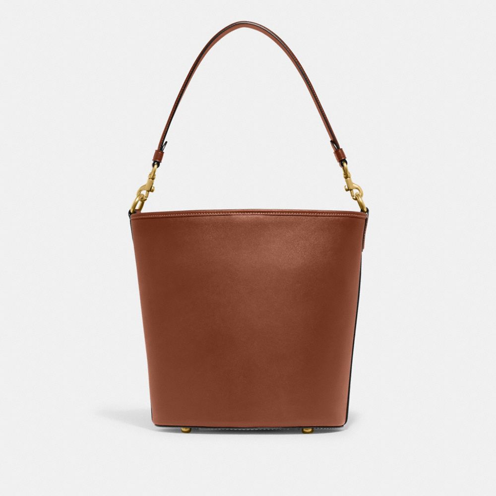 COACH®,DAKOTA BUCKET BAG,Glovetan Leather,Large,Brass/1941 Saddle,Back View