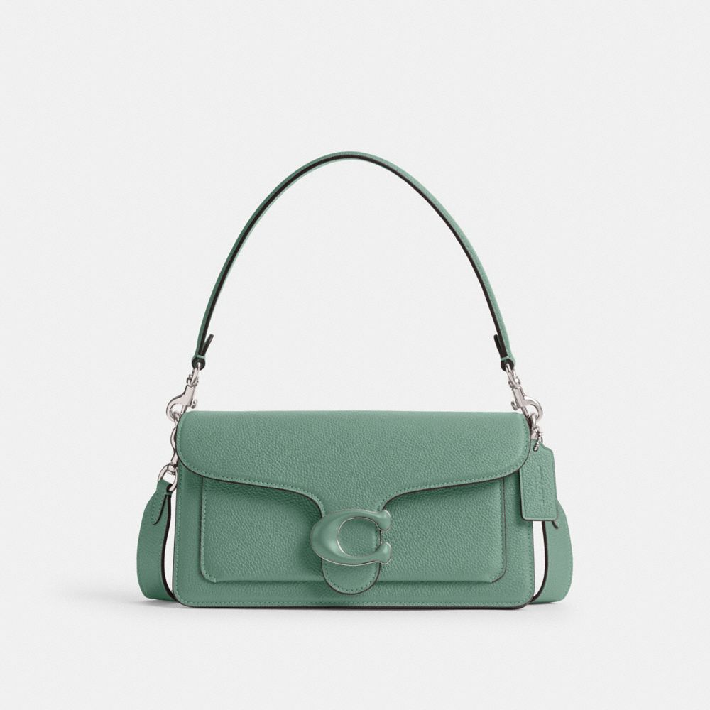 COACH®,TABBY SHOULDER BAG 26,Refined Pebble Leather,Medium,Kesari's Picks,Lh/Aquamarine,Front View