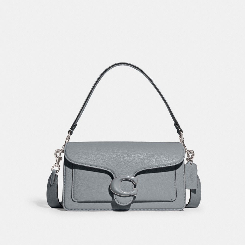 COACH®,TABBY SHOULDER BAG 26,Refined Pebble Leather,Medium,Kesari's Picks,Silver/Grey Blue,Front View