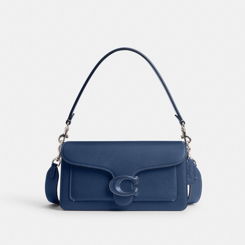 COACH®,TABBY SHOULDER BAG 26,Refined Pebble Leather,Medium,Kesari's Picks,Lh/Deep Blue,Front View