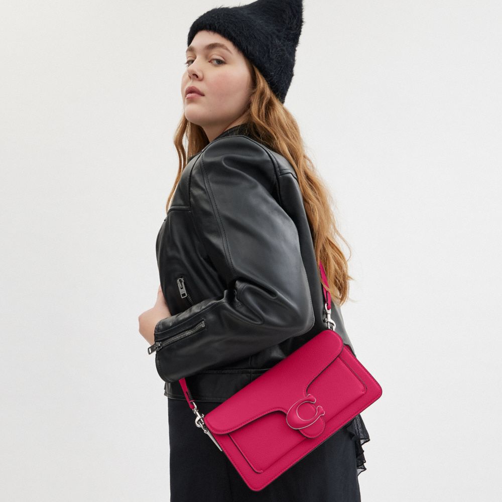Shop Coach Tabby Shoulder Bag 26 In Silver/dragonfruit