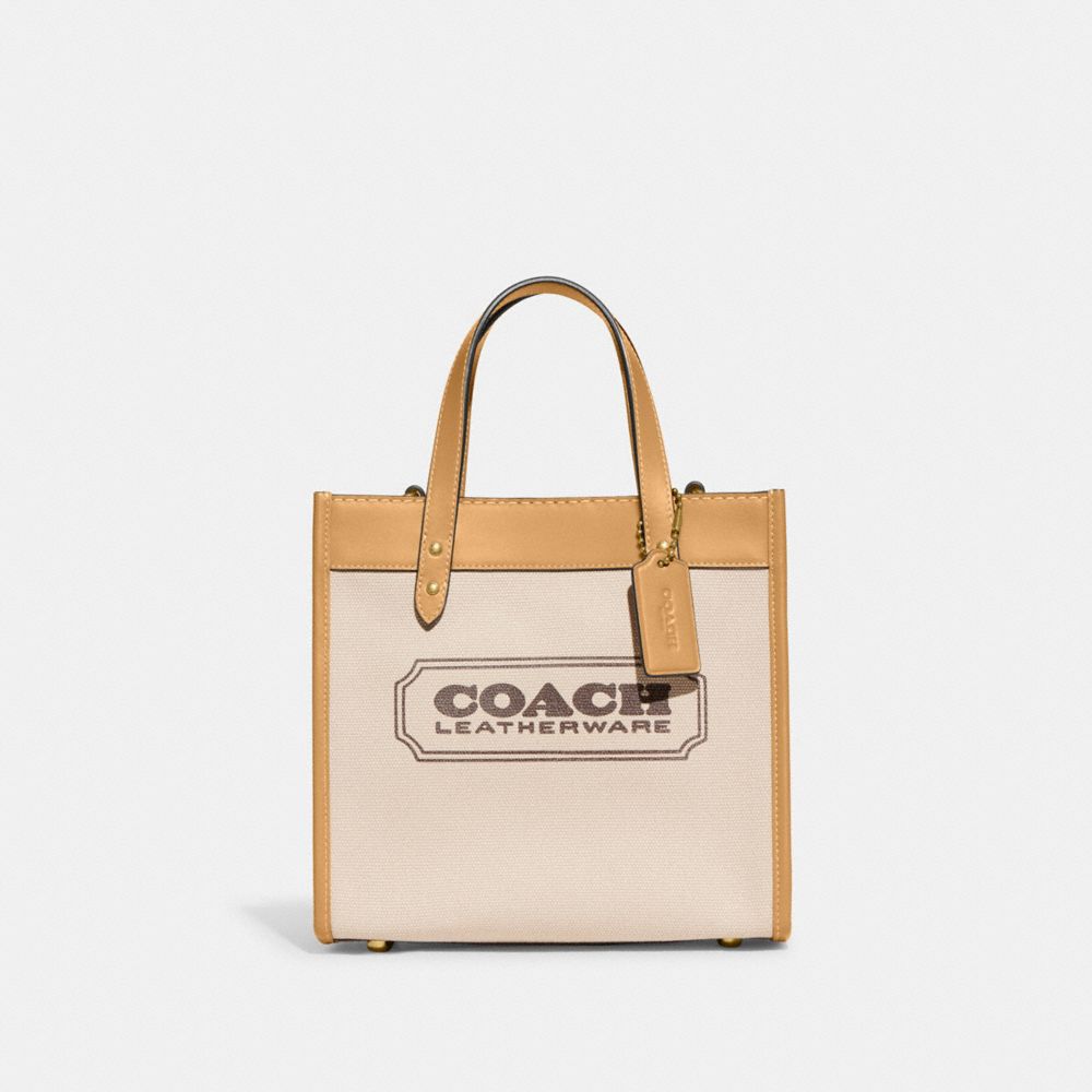 COACH®,フィールド トート 22,トートバッグ,ﾌﾞﾗｽ/ﾅﾁｭﾗﾙ ｷｬﾝﾊﾞｽ/ﾀﾝ
