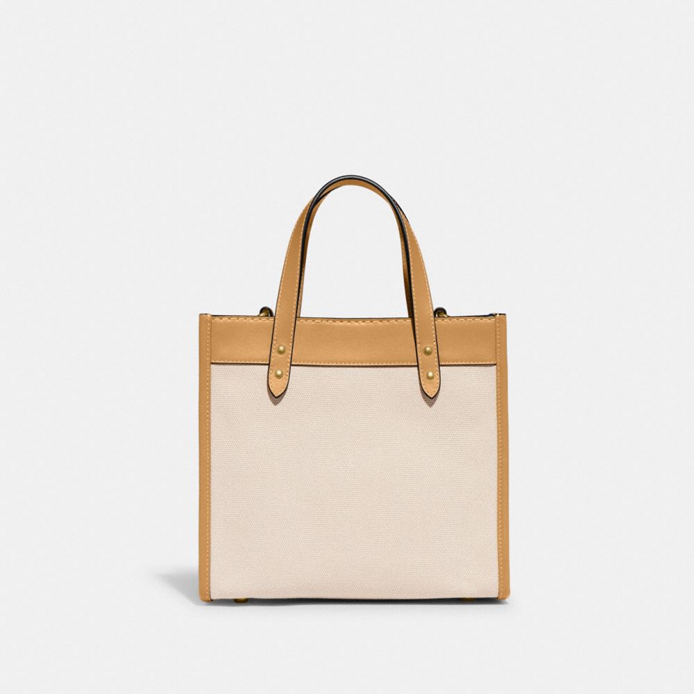 COACH®,フィールド トート 22,トートバッグ,ﾌﾞﾗｽ/ﾅﾁｭﾗﾙ ｷｬﾝﾊﾞｽ/ﾀﾝ