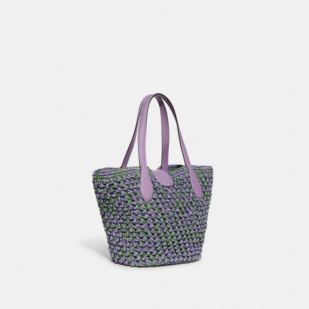 COACH®,スモール トート,トートバッグ,ﾌﾞﾗｽ/ﾗｲﾄ ﾊﾟｰﾌﾟﾙ/ｿﾌﾄ ｸﾞﾘｰﾝ