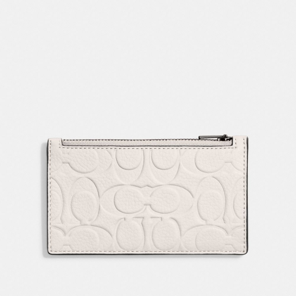 COACH®,Zip Card Case In Signature Leather,,Front View
