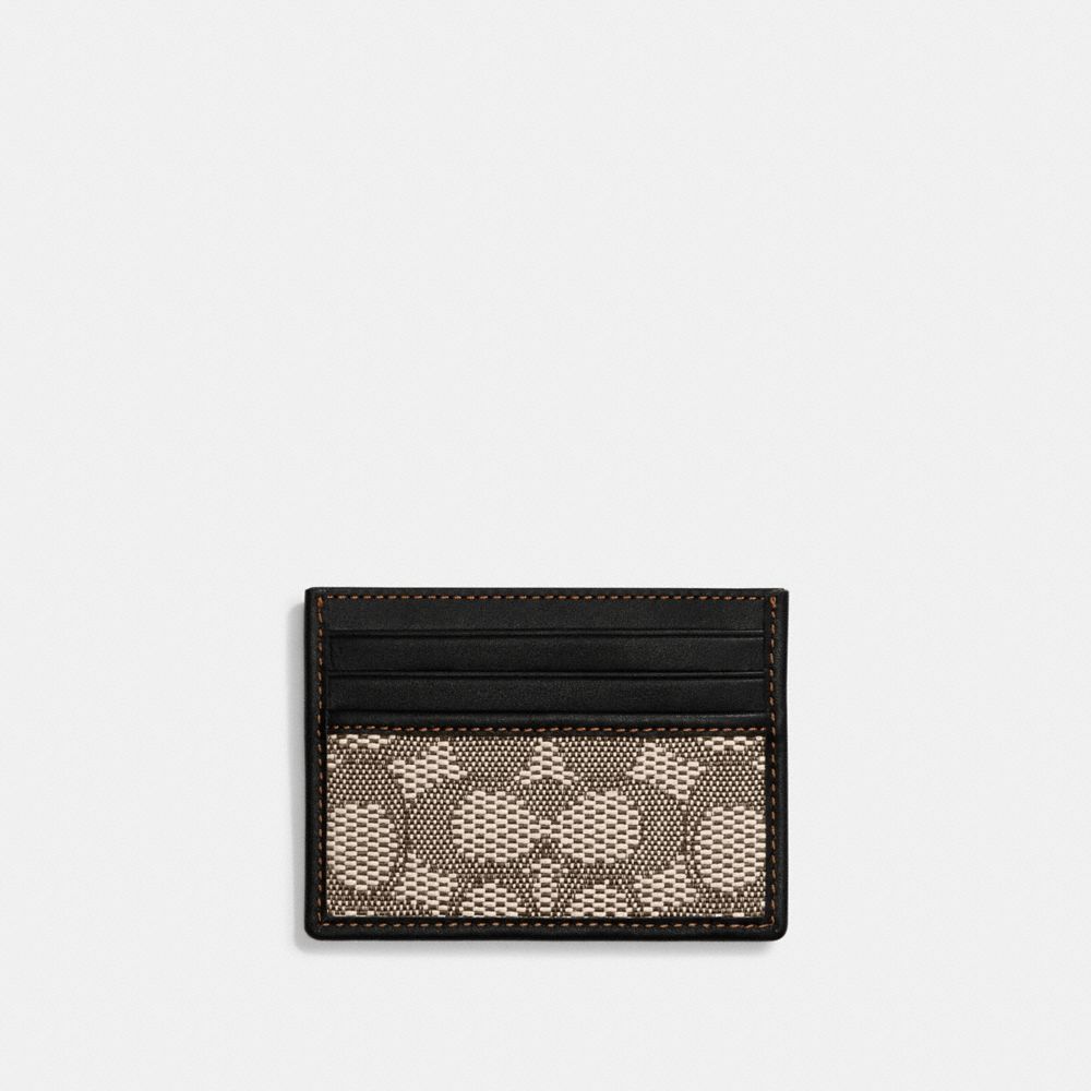  Coach Womens Refined Card Case in Signature Jacquard,  Charcoal/Black : Clothing, Shoes & Jewelry