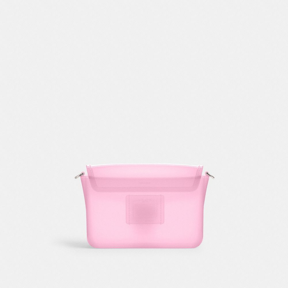 COACH®,Jelly Tabby Bag,Crossbody,PVC,Logo,Metal,Sheer,Day Party,Clear,Pink,Back View