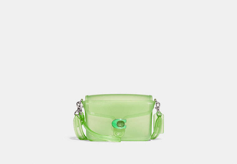 COACH®,JELLY TABBY,Jelly,Small,Silver/Green,Front View