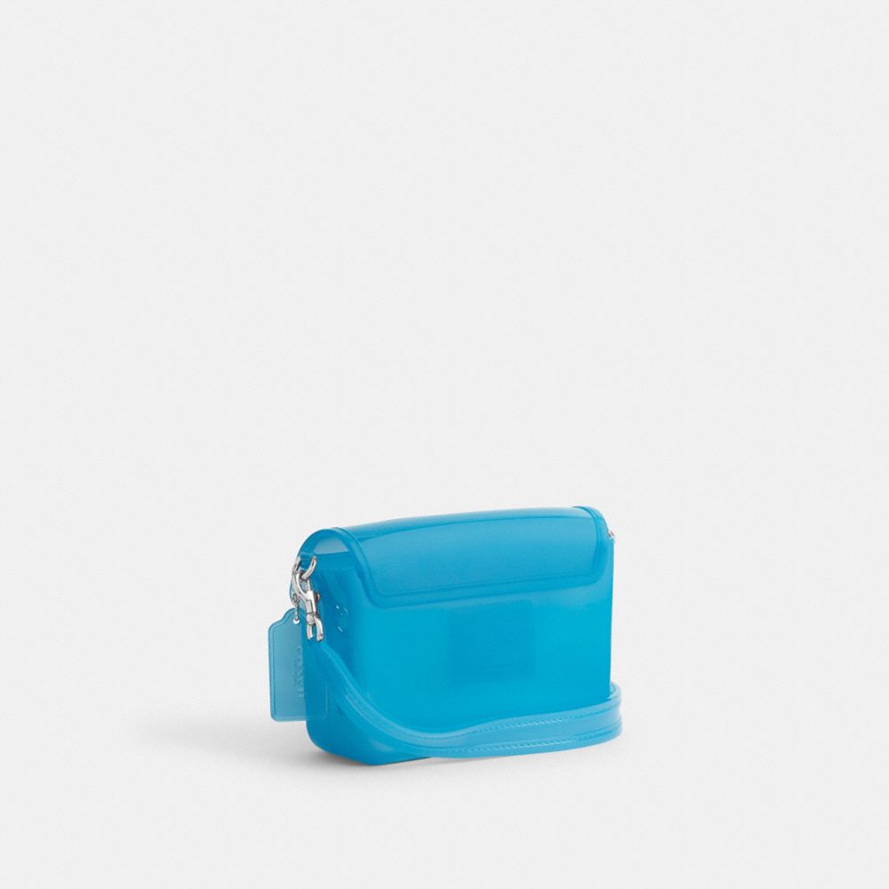 COACH®,Jelly Tabby Bag,Crossbody,PVC,Logo,Metal,Sheer,Day Party,Blue,Angle View