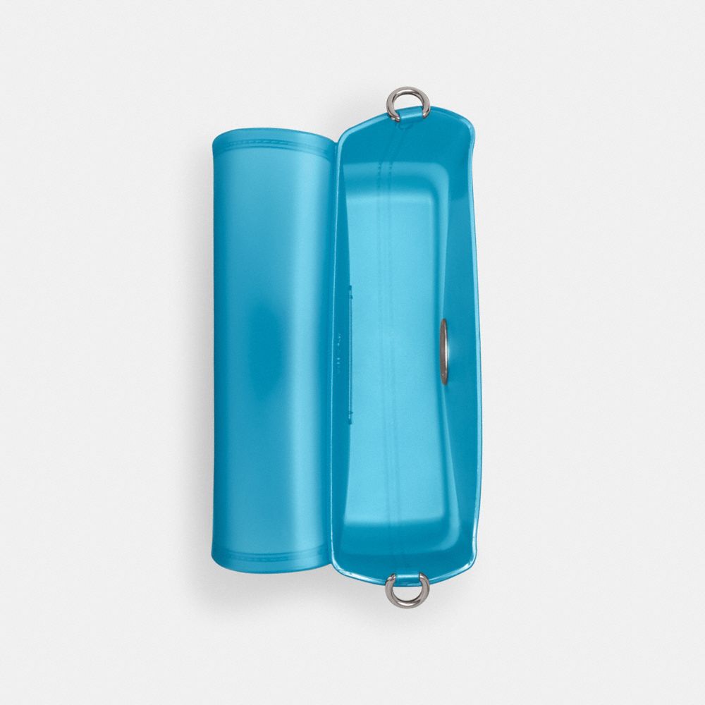 COACH®,Jelly Tabby Bag,Crossbody,PVC,Logo,Metal,Sheer,Day Party,Blue,Inside View,Top View