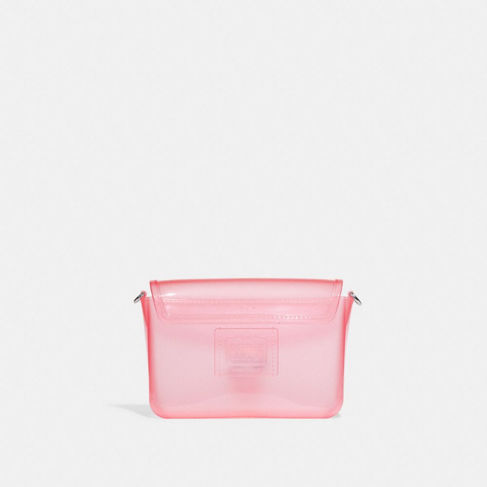 COACH®,Jelly Tabby Bag,Crossbody,PVC,Logo,Metal,Sheer,Day Party,Clear,Pink,Back View