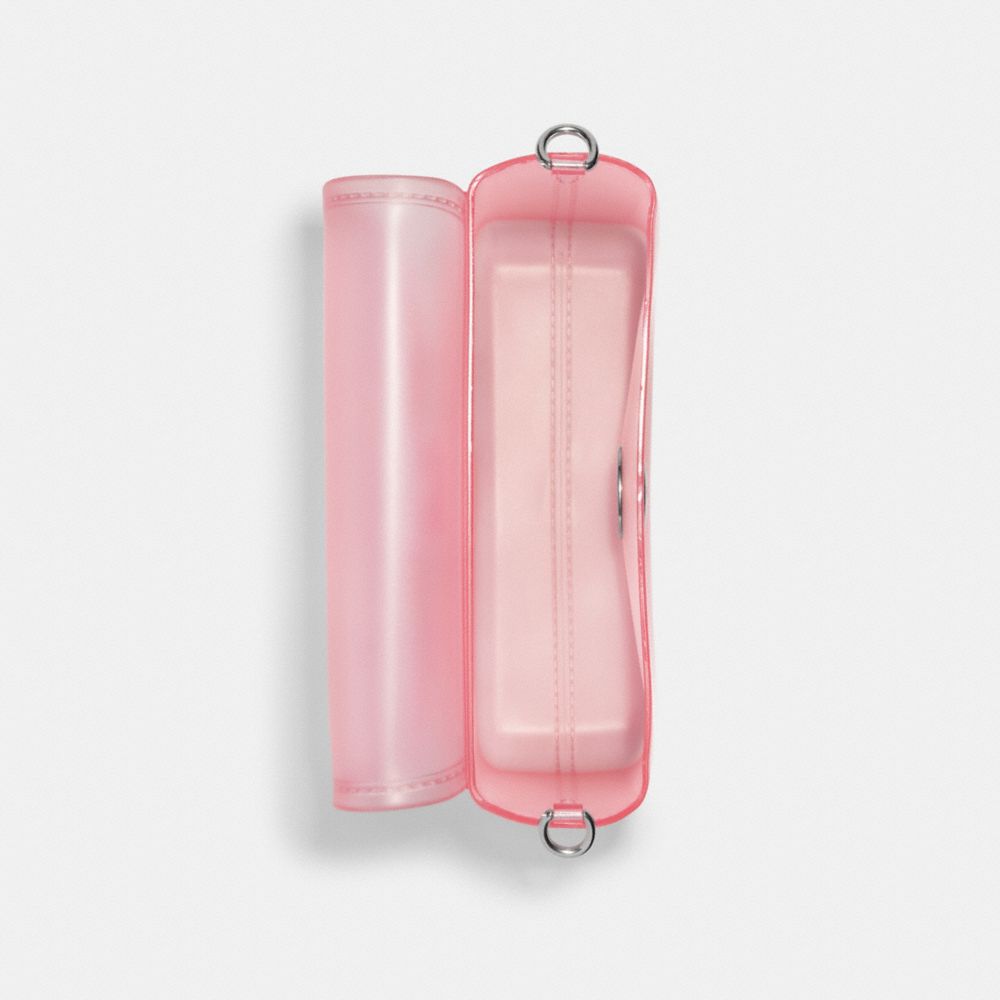 COACH®,Jelly Tabby Bag,Crossbody,PVC,Logo,Metal,Sheer,Day Party,Clear,Pink,Inside View,Top View
