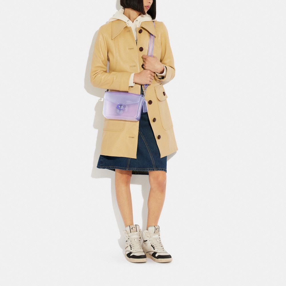 COACH®,Jelly Tabby Bag,Crossbody,PVC,Logo,Metal,Sheer,Day Party,Purple,Detail View