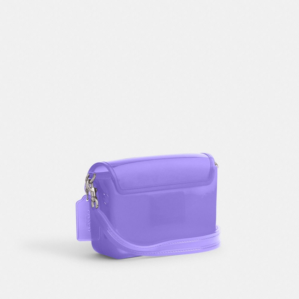 COACH®,Jelly Tabby Bag,Crossbody,PVC,Logo,Metal,Sheer,Day Party,Purple,Angle View