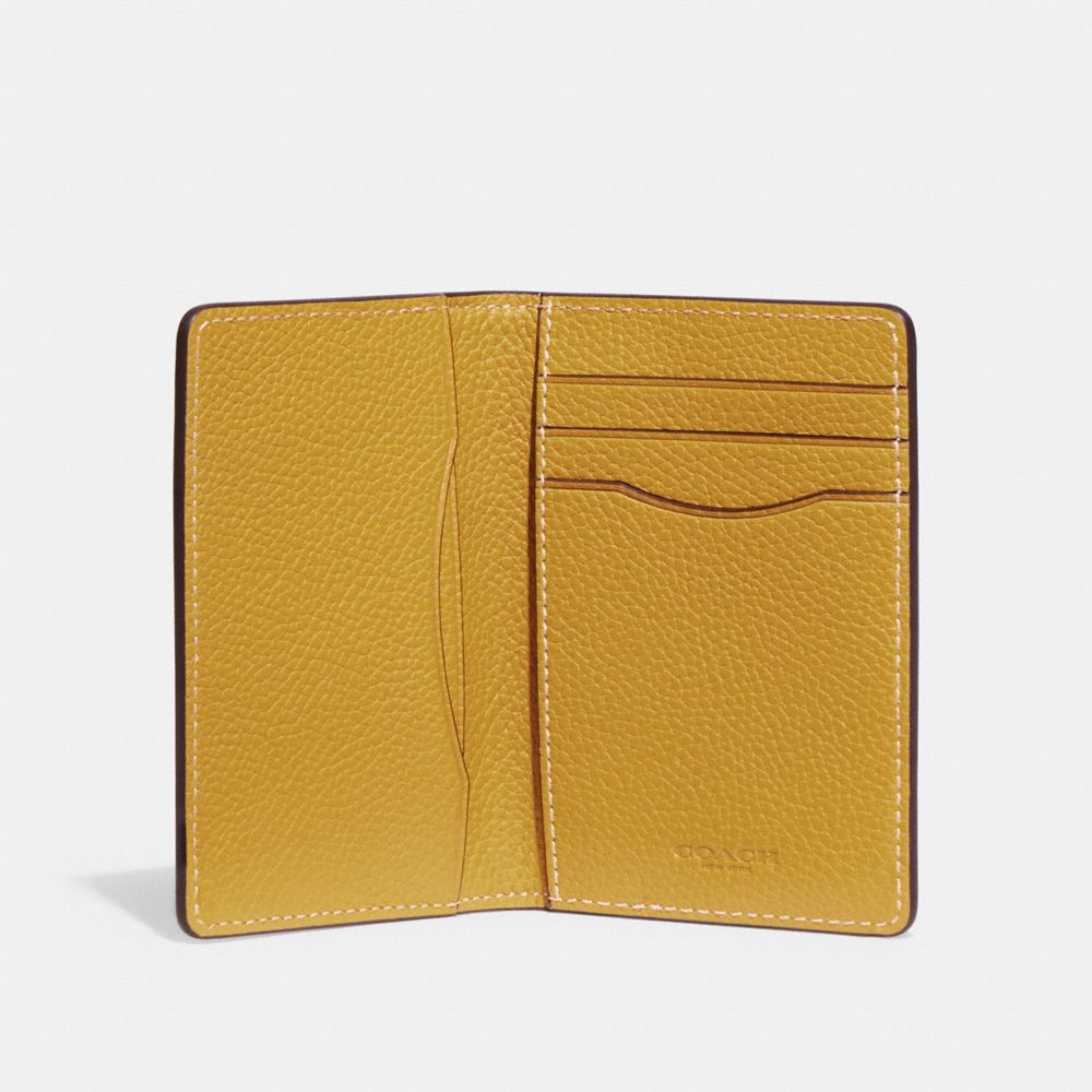 COACH®,Card Wallet In Signature Leather,Leather,Coat Wallet,Bi Fold,Casual,,Inside View,Top View