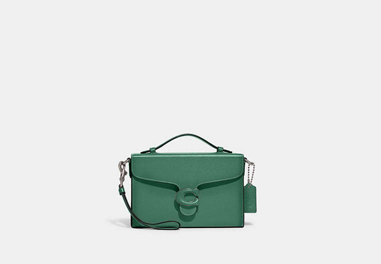 COACH®,TABBY BOX BAG,Glovetanned Leather,Mini,Silver/Bright Green,Front View