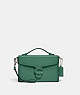 COACH®,TABBY BOX BAG,Glovetanned Leather,Mini,Silver/Bright Green,Front View