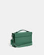 COACH®,TABBY BOX BAG,Glovetanned Leather,Mini,Silver/Bright Green,Angle View