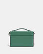COACH®,TABBY BOX BAG,Glovetanned Leather,Mini,Silver/Bright Green,Back View