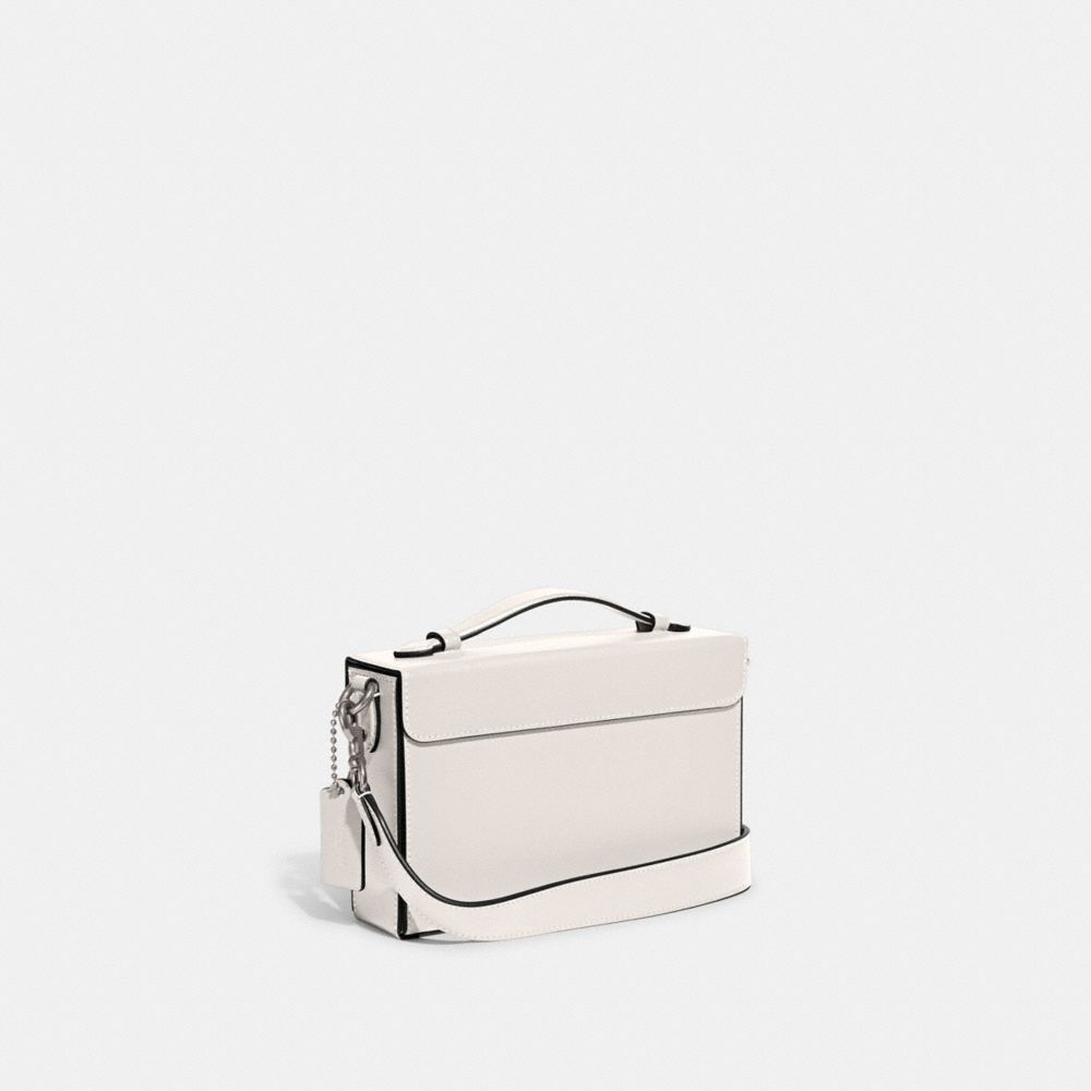 COACH®,TABBY BOX BAG,Glovetan Leather,Mini,Light Antique Nickel/Chalk,Angle View