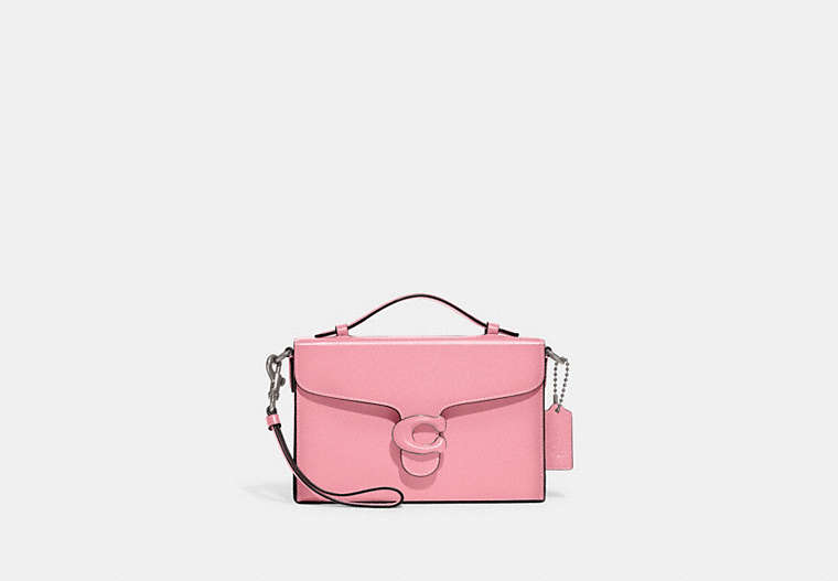 COACH®,TABBY BOX BAG,Glovetanned Leather,Mini,Silver/Flower Pink,Front View