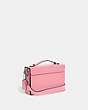 COACH®,TABBY BOX BAG,Glovetanned Leather,Mini,Silver/Flower Pink,Angle View