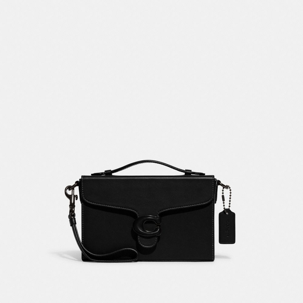 COACH®,TABBY BOX BAG,Glovetan Leather,Mini,Pewter/Black,Front View