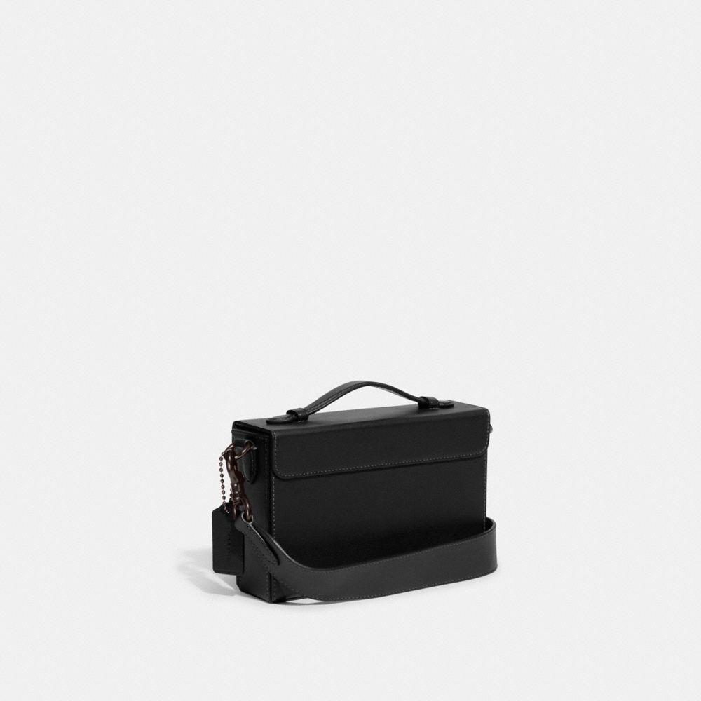 COACH®,TABBY BOX BAG,Glovetan Leather,Mini,Pewter/Black,Angle View