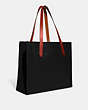 COACH®,RELAY TOTE,Polished Pebble Leather,Black,Angle View