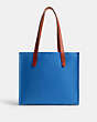 COACH®,RELAY TOTE BAG 34,Polished Pebble Leather,Medium,Blueberry,Back View