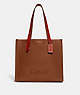 COACH®,RELAY TOTE 34,Polished Pebble Leather,Medium,1941 Saddle,Front View