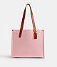 COACH®,RELAY TOTE 34,Polished Pebble Leather,Medium,Soft Pink,Front View
