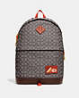 COACH®,UTILITY DOME BACKPACK IN SIGNATURE JACQUARD,Signature Jacquard,X-Large,Oak,Front View