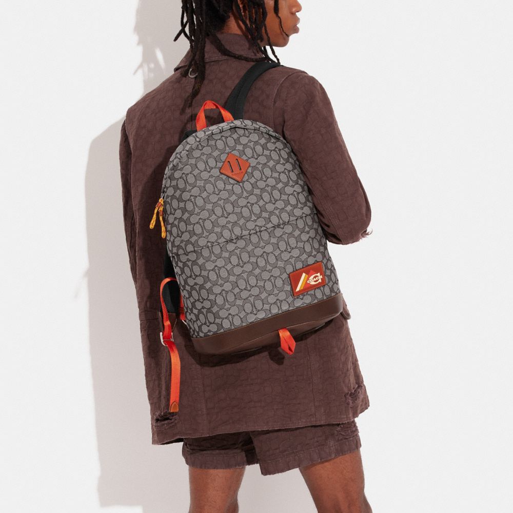 COACH®,Utility Dome Backpack In Signature Jacquard,,Detail View