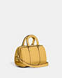 COACH®,RUBY SATCHEL 18,Pebble Leather,Small,Brass/Hay,Angle View