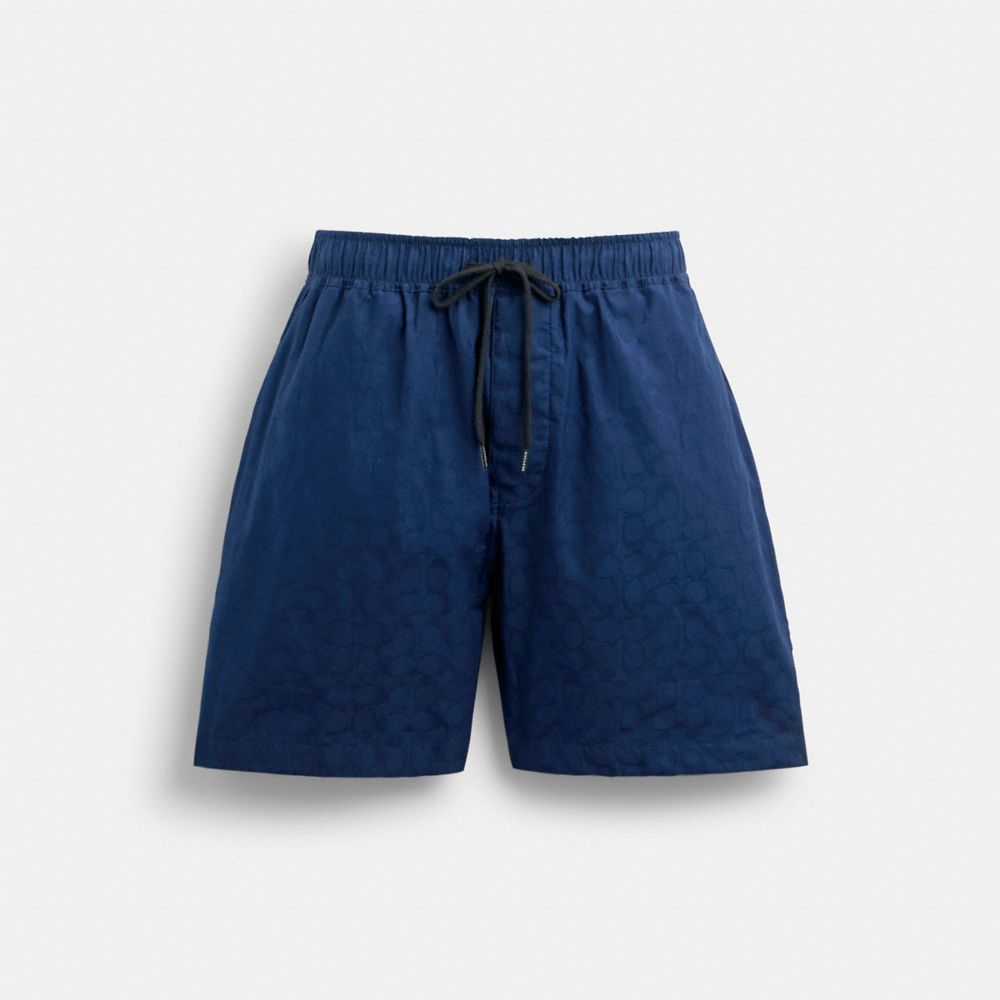 COACH®,JACQUARD WOVEN SHORTS,Navy Signature,Front View image number 0